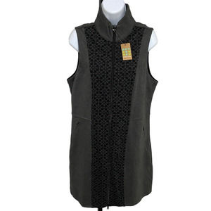 NWT TITLE NINE Passport Women’s Pointe Zipper Dress Size Large Gray Black New